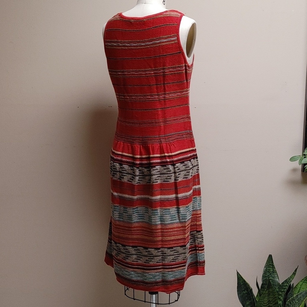 Peruvian Connection Cotton Knit Sleeveless Dress in Rust - Picture 10 of 16